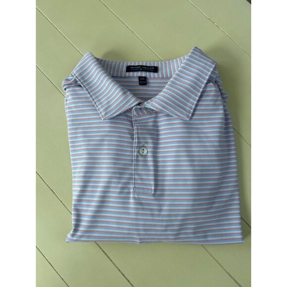 Peter Millar Crown Crafted Polo Shirt Men's Size XXL Striped Performance - Picture 10 of 10